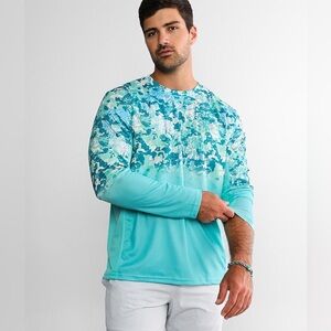 Huk Fishing icon tide performance t-shirt long sleeve seafloor men's size XL